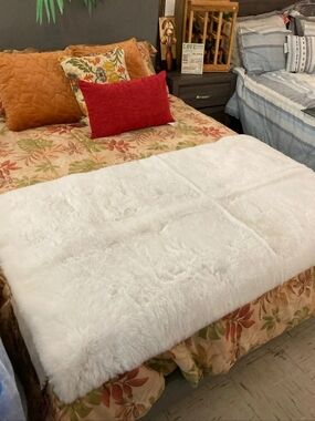 Laguna Home Collection white luxe faux rabbit fur rug